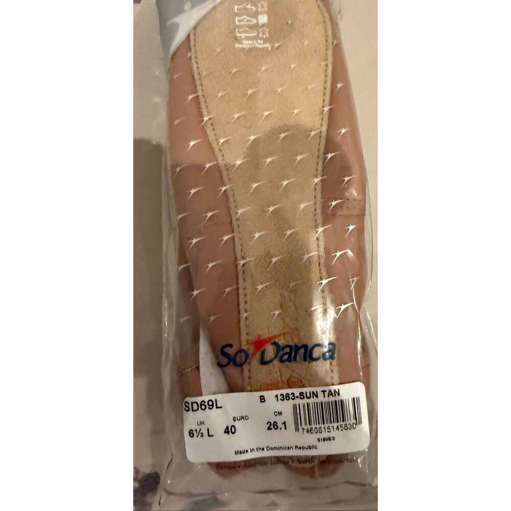 So Danca Womens Premium Leather Full Sole Dance Ballet Shoes Tan Size 40 NWT